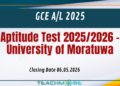 Aptitude Test 2025/2026 - University of Moratuwa