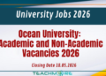 Ocean University: Academic and Non-Academic Vacancies 2026