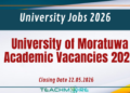 University of Moratuwa Academic Vacancies 2026