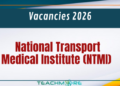 National Transport Medical Institute (NTMI) Vacancies 2026