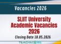 SLIIT University Academic Vacancies 2026