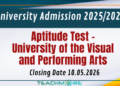 Aptitude Test - University of the Visual and Performing Arts