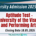 Aptitude Test - University of the Visual and Performing Arts