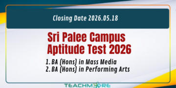 Sri Palee Campus Aptitude Test Applications 2025/2026