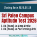 Sri Palee Campus Aptitude Test Applications 2025/2026