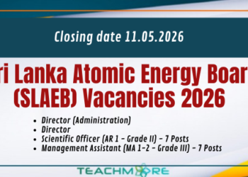 Sri Lanka Atomic Energy Board (SLAEB) Vacancies 2026