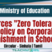 Ministry of Education Enforces “Zero Tolerance” Policy on Corporal Punishment in School