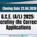 Re-Scrutiny (Re Correction) Applications