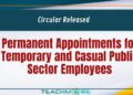 Permanent Appointments for Temporary and Casual Public Sector Employees