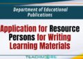Resource Persons for Writing Learning Materials
