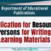 Resource Persons for Writing Learning Materials