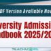 University Admissions Handbook 2025/2026 – PDF Version Available Now