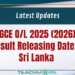 GCE O/L 2025 (2026) Result Releasing Date