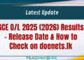 GCE O/L 2025 (2026) Results
