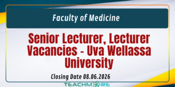 Senior Lecturer, Lecturer Vacancies - Uva Wellassa University