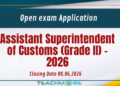 Assistant Superintendent of Customs (Grade II)