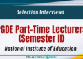 Selection Interviews for PGDE Part-Time Lecturers
