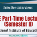 Selection Interviews for PGDE Part-Time Lecturers