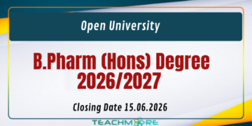 B.Pharm (Hons) Degree 2026/2027 - OUSL