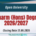 B.Pharm (Hons) Degree 2026/2027 - OUSL