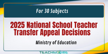 2025 National School Teacher Transfer Appeal Decisions for 30 Subjects