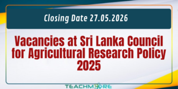 Vacancies at Sri Lanka Council for Agricultural Research Policy 2025