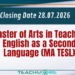 MA TESL Programme 2026/27 – Postgraduate Institute of English