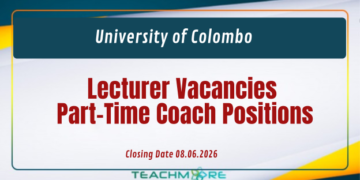 University of Colombo Vacancies 2026 – Lecturer & Part-Time Coach Positions