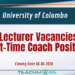 University of Colombo Vacancies 2026 – Lecturer & Part-Time Coach Positions