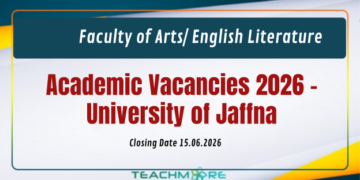 Academic Vacancies 2026 - University of Jaffna