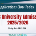 UGC University Admission 2025/2026