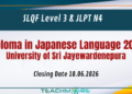 Diploma in Japanese Language 2026 - University of Sri Jayewardenepura