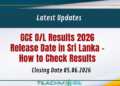 GCE O/L Results 2026 Release Date in Sri Lanka