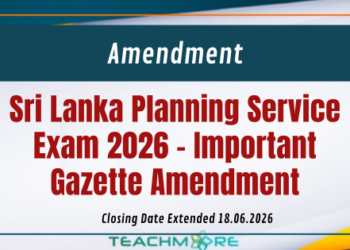 Sri Lanka Planning Service Exam 2026