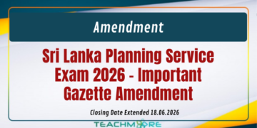 Sri Lanka Planning Service Exam 2026