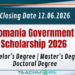 Romania Government Scholarship 2026