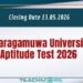 Sabaragamuwa University Aptitude Test 2026