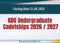 KDU Undergraduate Cadetships 2026 / 2027