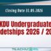 KDU Undergraduate Cadetships 2026 / 2027
