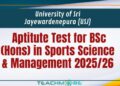 USJ Aptitute Test for BSc (Hons) in Sports Science & Management 2025/26