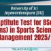 USJ Aptitute Test for BSc (Hons) in Sports Science & Management 2025/26