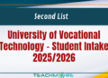 University of Vocational Technology – Student Intake 2025/2026