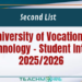 University of Vocational Technology – Student Intake 2025/2026