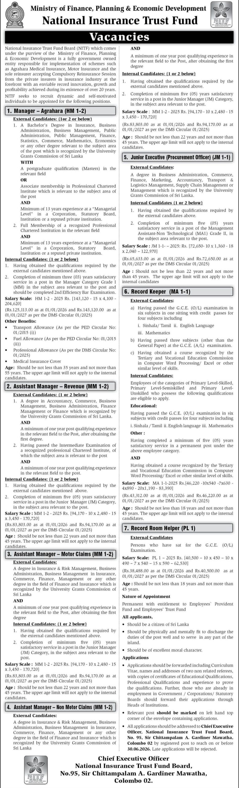 National Insurance Trust Fund (NITF) Job Vacancies 2026