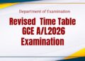 Time Table - GCE A/L Examination 2026
