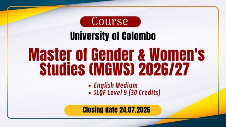 Master of Gender & Women's Studies (MGWS) 2026/27