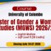 Master of Gender & Women's Studies (MGWS) 2026/27