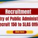 Ministry of Public Administration to Recruit 150 to SLAS