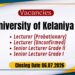 University of Kelaniya Lecturer Vacancies 2026