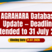 AGRAHARA Database Update — Deadline Extended